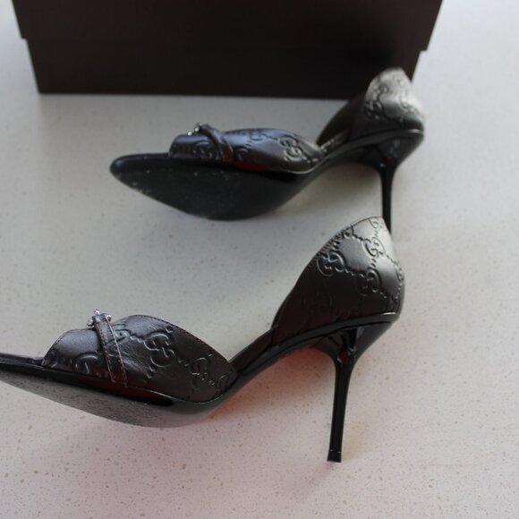 Gucci Horsebit D'Orsay Peep Toe Pumps - Picture 3 of 3